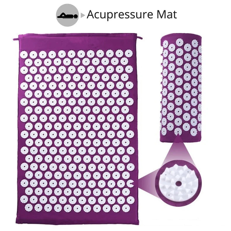 Tapis d’Acupression avec Oreiller - Kit Complet Dos et Nuque