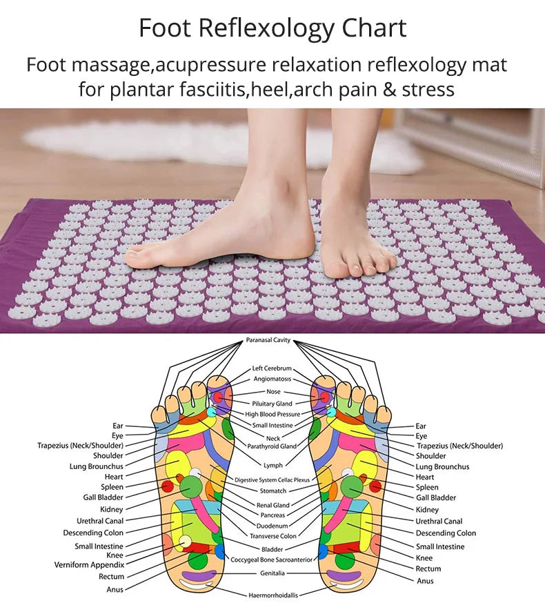 Tapis d’Acupression avec Oreiller - Kit Complet Dos et Nuque