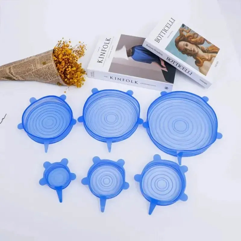 Lot de 6 Couvercles en Silicone Extensibles Réutilisables