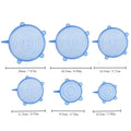 Lot de 6 Couvercles en Silicone Extensibles Réutilisables